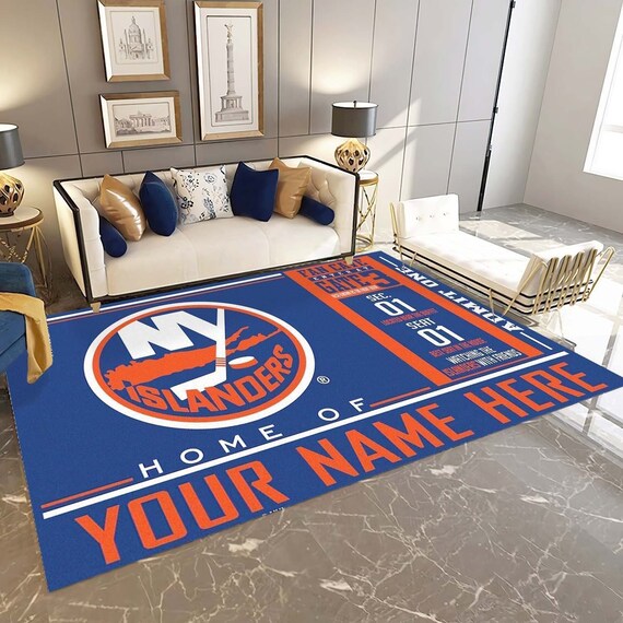 New York Islanders Personalized Area Rug NHL Living Room Etsy