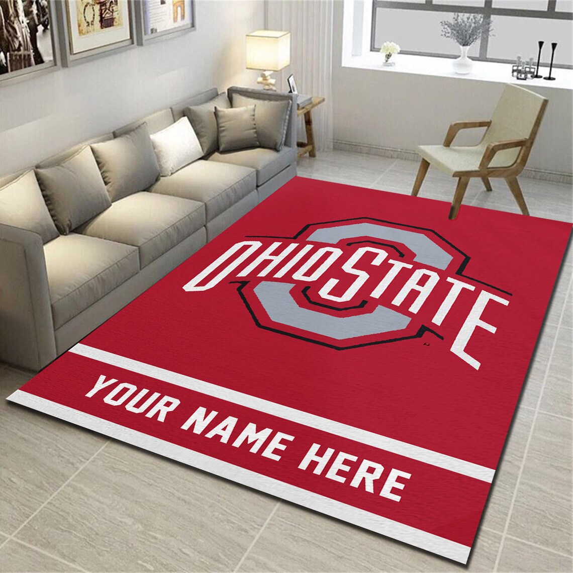 Ohio State Personalized Area Rug Living Room Bedroom Carpet Etsy
