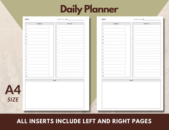 Daily Planner Printable Daily Planner A4 Daily Planner - Etsy