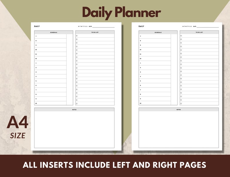Daily Planner Printable, Daily Planner A4, Daily Planner Template, Daily Planner Download Etsy