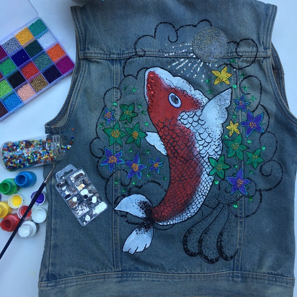 Gilet de poisson koi à la japonaise à la japonaise