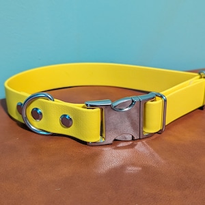 1 Adjustable Biothane Collar with Metal Quick Release Buckle image 1