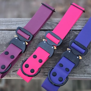 Premade Adjustable 1.5" Cobra Buckle BioThane Collars image 1