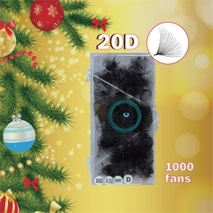 Promade fans 20D | 0.03 |1000 fans premade lash extensions, mega volume premade fans