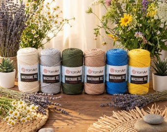 YarnArt Macrame XL – Super Bulky Polyester Cord 250g | Strong Macrame Rope for Wall Hangings, Bags & Plant Holders