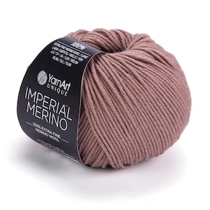 YarnArt インペリアルメリノ – 100% メリノウール糸 50g | 中厚 (4) 暖かいニット、帽子、セーターに最適なクラシックウール糸