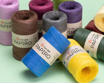 YarnArt Papiro Raffia Paper Yarn | 100% Recycled Cellulose | Summer Hat & Bag Yarn | Eco-Friendly Craft Yarn