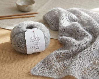 Laines du Nord Cashsilk Light, Cashmere Silk Merino Yarn, Luxury Italian Yarn, Knitting Yarn for Shawls, Sweaters & Wraps