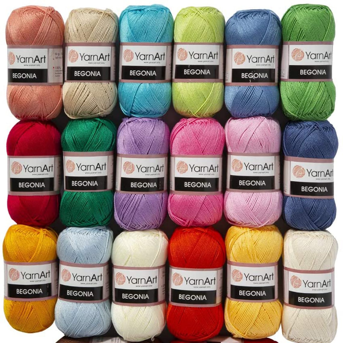 Yarn Yarnart BEGONIA %100 cotton yarn mercerized cotton | Etsy