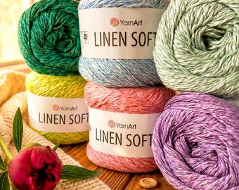 YarnArt Linen Soft – Linne-bomullsviskosblandningsgarn 100g | Lätt DK sommargarn för toppar, blusar och sjalar