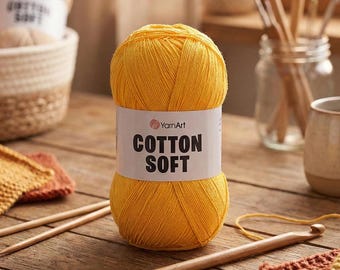 YarnArt Soft Cotton Yarn 600 m – Leichtes, luftiges Baumwollgarn für Häkel-, Amigurumi- & Sommerstrickwaren