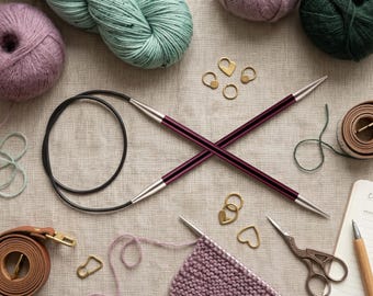 KnitPro Zing 40cm Circular Knitting Needles, Aluminum Needles, Fixed Circular Needles, Multiple Sizes Available