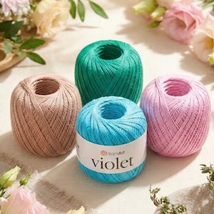 YarnArt Violet – mercerisiertes Baumwollgarn aus 100% Baumwolle | Lace Garn für Amigurumi, Deckchen & Sommertops