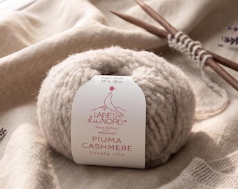 Piuma Cashmere Yarn, Cashmere Wool Yarn, Luxury Italian Yarn, Soft Knitting Yarn, Sweater Yarn, Cardigan Yarn, Laines du Nord
