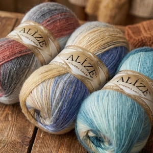 Alize Angora Gold Batik – Gradient Mohair Blend Yarn 100g | Soft Lightweight Yarn for Shawls, Scarves & Knitting Projects