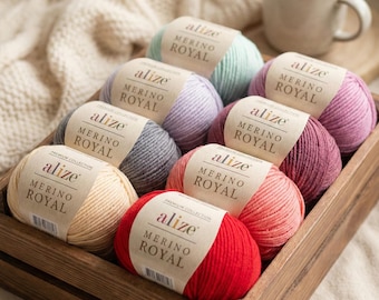 Alize Merino Royal Yarn – 100 % australisk merinoull DK Weight | Mjukt lyxgarn för stickning av tröjor, mössor och halsdukar