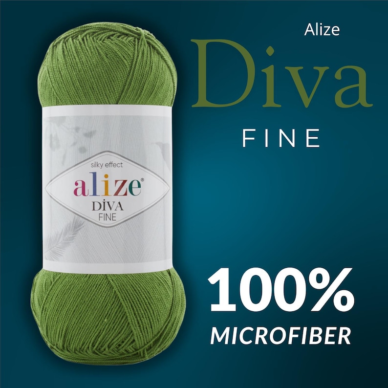Alaze Label Alize Diva Fine Yarn – Soft Silky Microfiber Fingering Weight Yarn for ...