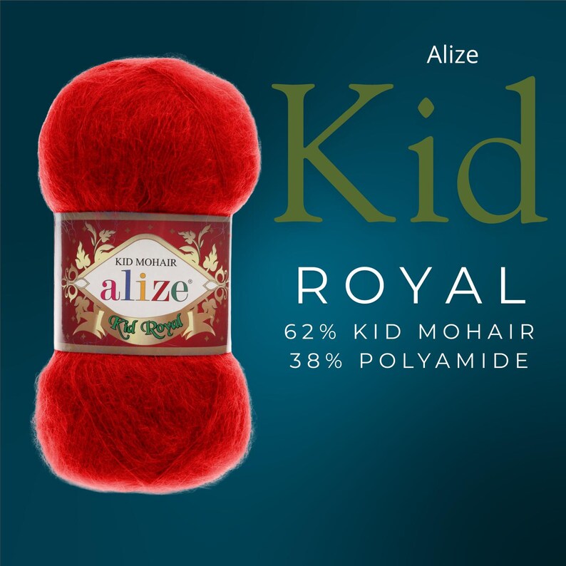 Alaze Label Alize Kid Royal Mohair Yarn – Light Fluffy Yarn for Scarves, Shawls ...