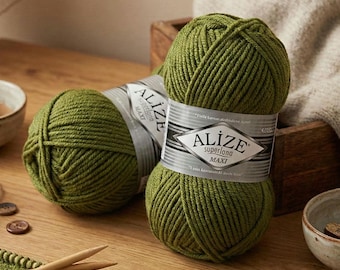 Alize Superlana Maxi Yarn – Chunky Wool Acrylic Blend for Winter Knitting & Crochet | Bulky Yarn 100g