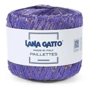Lana Gatto Paillettes Garn, Pailletten Garn, Glitzer Garn, Italienisches Garn Add-In zum Stricken & Häkeln Bild 2