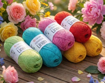 YarnArt Intense Linen Yarn – Linen Viscose Summer Yarn for Knitting & Crochet