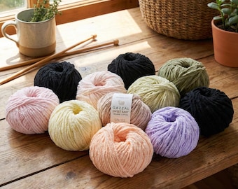 Gazzal Sweet Baby Organic Cotton Yarn – Soft 100% Organic Cotton, Pack of 5×50g Skeins for Baby Clothes, Accessories & Knitting