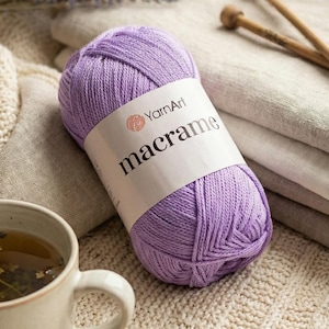 YarnArt Macrame – Hilo artesanal 100 % poliéster, 90 g, 130 m / Grosor DK, para crochet, punto y decoración del hogar