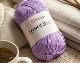 YarnArt Macrame – 100% Polyester Craft Cord 90g 130m | DK Weight Yarn for Crochet, Knitting & Home Décor