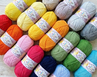 Alize Cotton Gold – Soft Cotton Acrylic Yarn 100g | Amigurumi & Everyday Knitting Yarn, DK Weight