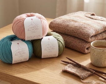 Dolly 125 Yarn, 100% Wool Yarn, Italian Knitting Yarn, Soft Merino Style Yarn, Sweater Yarn, Crochet Yarn, Laines du Nord
