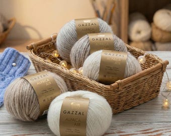 Gazzal Alpaca Air – Baby Alpaca Merino Air Yarn 50g | Soft Lightweight Premium Yarn for Sweaters, Cardigans & Scarves