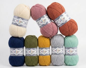 Alize LanaGold 800 Yarn – Lightweight Soft Wool Acrylic Blend for Knitting & Crochet Shawls, Sweaters  Lace Projects