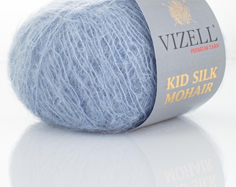 Hilo de encaje de mohair de seda para niños: hilo esponjoso y brillante para tejer