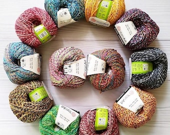 YarnArt Jeans Tropical – Fil de coton mélangé multicolore 50 g 160 m | Fil de sport doux pour crochet, tricot et amigurumi