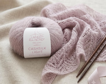 Cashsilk Light Yarn, Cashmere Silk Merino Yarn, Luxury Italian Yarn, Soft Knitting Yarn for Sweaters, Shawls & Wraps