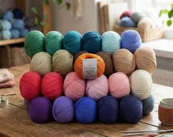 Gazzal Wool 175 – 100% Superwash Merino Yarn 50g | Baby-Safe OEKO-TEX Certified Fine Wool for Knitting & Crochet