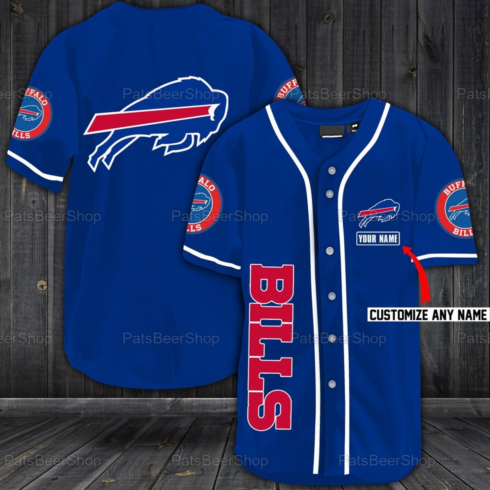 Personalized Buffalo Bills NFL Baseball Jersey Colorful Etsy