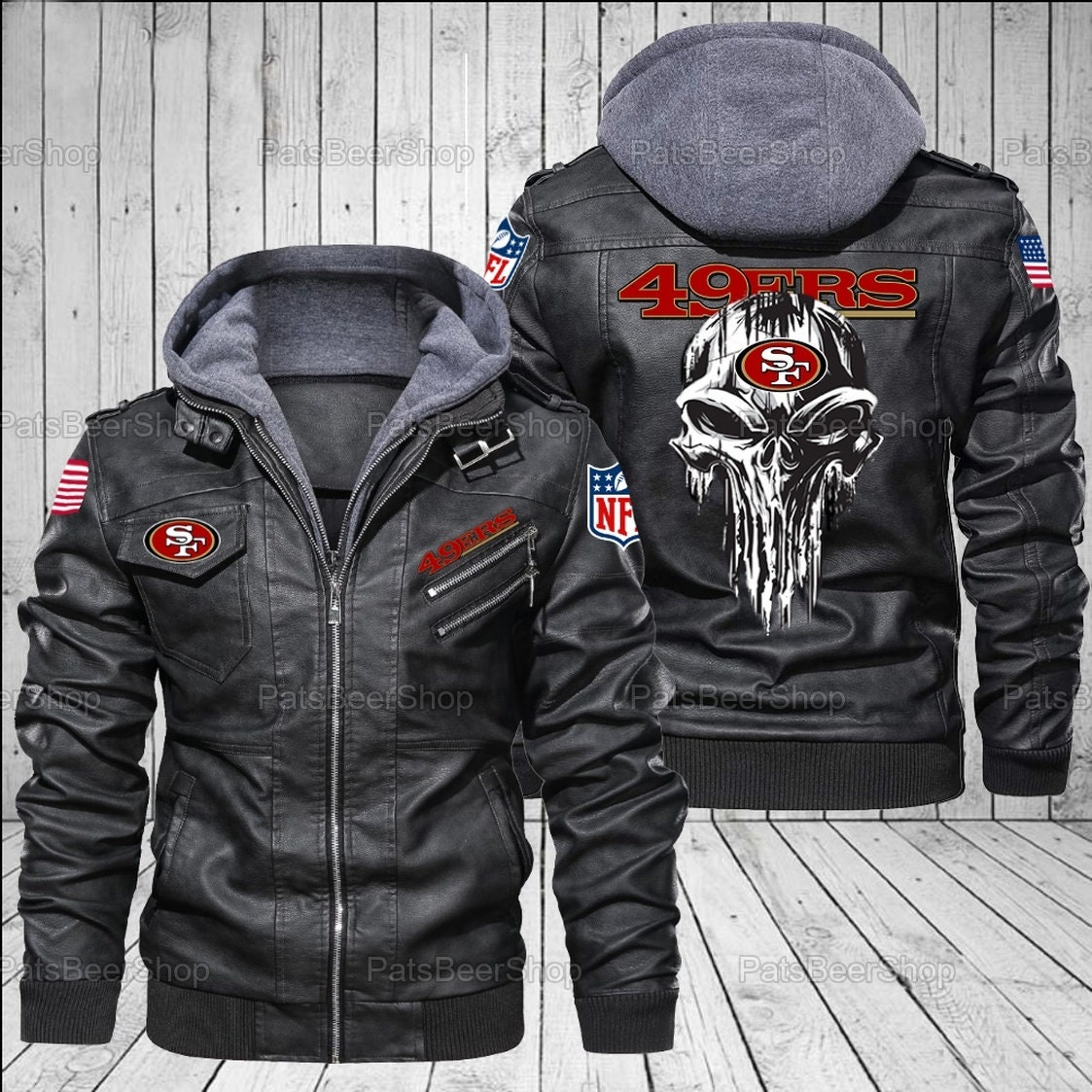 49Ers Leather Jacket for sale Only 2 left at 75