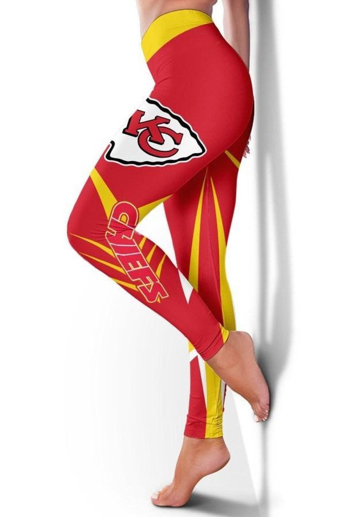 Kansas City Chiefs Women Leggings Chiefs Nfl Leggings Sport Etsy