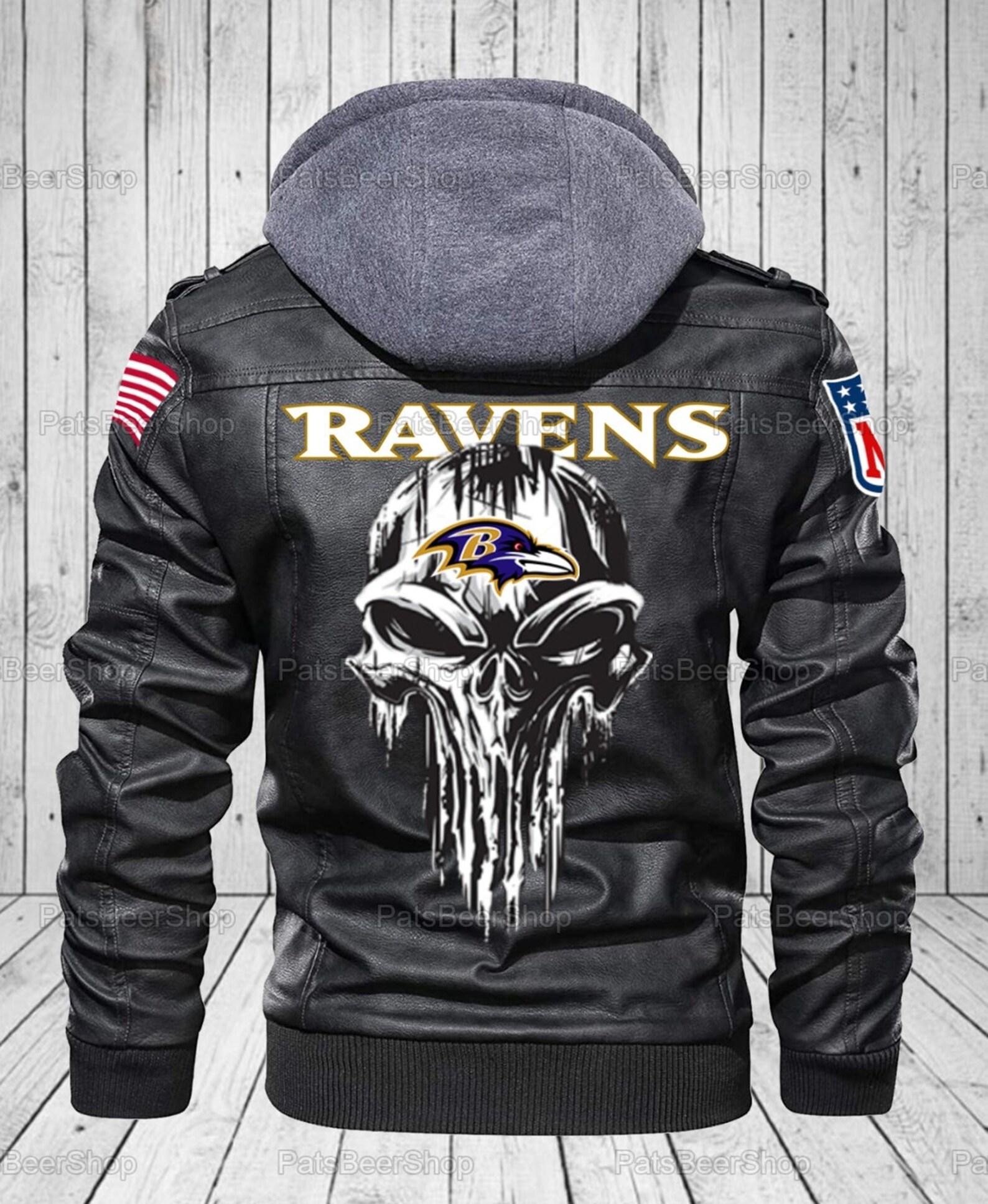 Baltimore Ravens NFL Leather Jackets Skull Punisher Jackets | Etsy