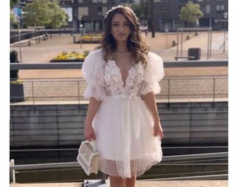 Short White Dress - Etsy