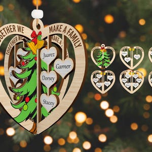 Personalized Family Christmas Ornaments Svg, Christmas Tree Ornament Svg, Merry Christmas Ornament Svg,Christmas Ornament Svg,Glowforge File