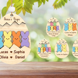 Ornement de panneau en bois personnalisé d'oeufs de lapin du jour de Pâques, fichier découpé au laser Svg, étiquettes d'oeufs de pâques Svg, oeufs de Pâques suspendus, décor de Pâques, Glowforge