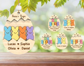 Personalized Easter Day Bunny Eggs Wood Sign Ornament LaserCut File Svg,Easter Egg Tags Svg,Easter Hanging Eggs,Easter Decor,Glowforge