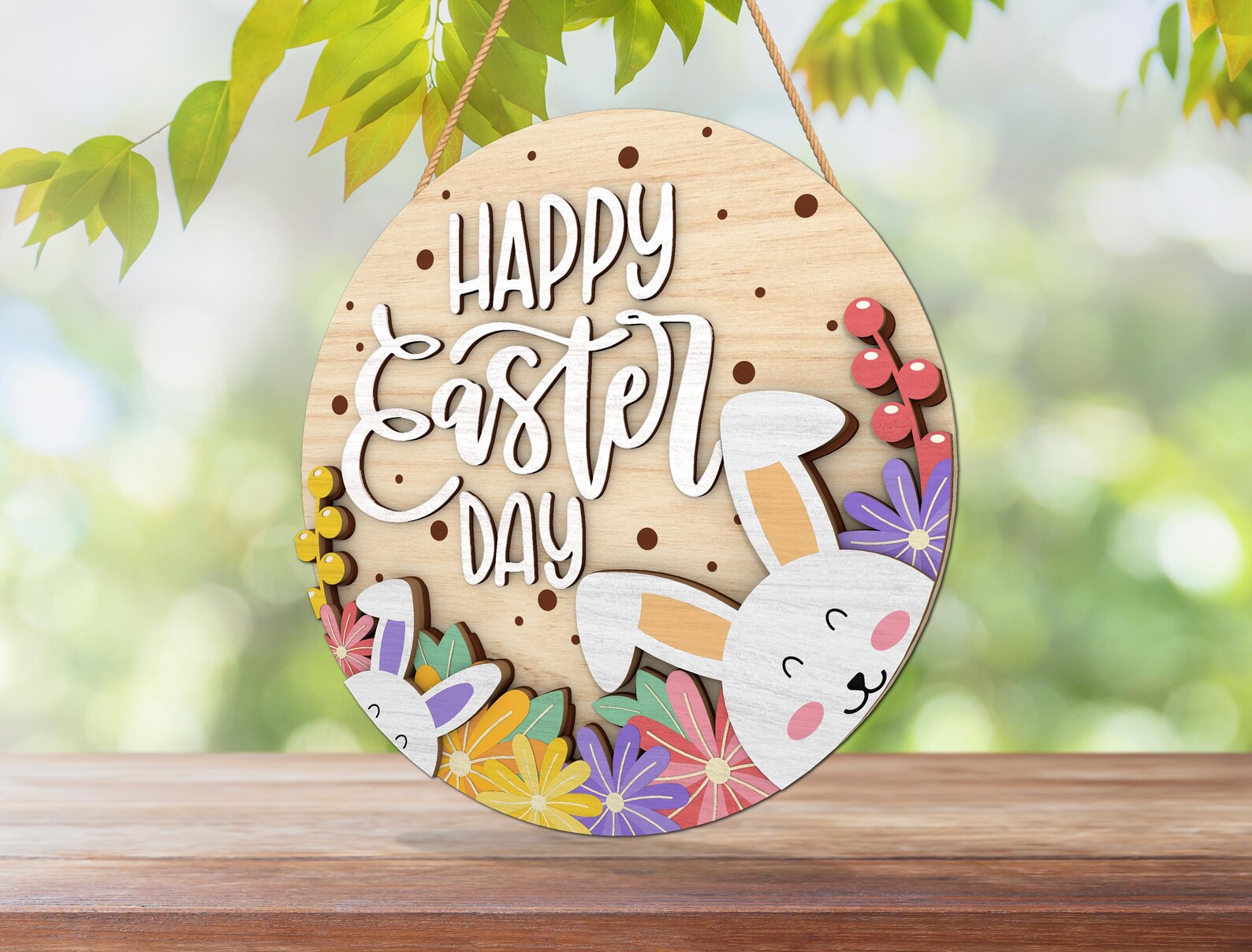 Happy Easter Day Door Sign Lasercut File Svg,easter Bunny Door Hanger ...
