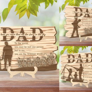 Personalisierte Vatertag Multilayer Standing Dad and Son 3D glücklicher Vatertag Geschenk für Papa, Schattenbox SVG-Plan, Laser geschnitten Datei etc