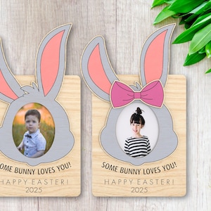 Moldura de foto coelho ovo presente para o dia de Páscoa Svg, presente para crianças arquivo Lasercur Svg, moldura de ovo de coelho Svg moldura de foto de família Glowforge