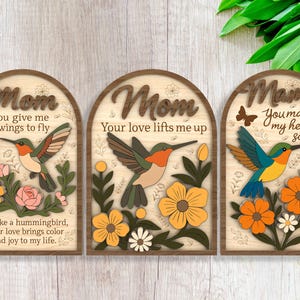 Kolibri Blumen Muttertag, Tischschild Muttertag Esel, Geschenk für Mutter, Muttertagsgeschenk, Glowforge Laser cut-Dateien