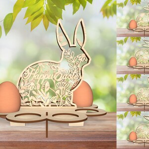 Easter&#39;s Day Multilayer Holder Egg Standing Svg, Easter Rabbit Egg Svg,Wooden Easter Egg Svg,Lasercut File Svg, Home Spring Decor, Glowforge