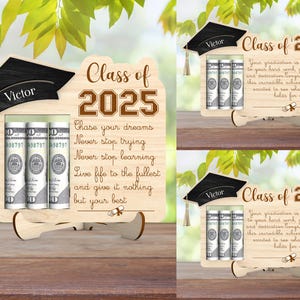 Personalized Graduation 2025 Standing Lasercut File Svg, Easter Cash Holder Ornament Svg, Class of 2025 Svg ,Graduation Gift, Glowforge Svg